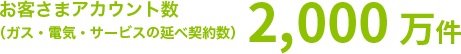 お客さまアカウント数 2,000万件