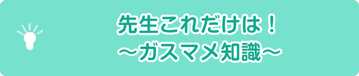 先生これだけは！～ガスマメ知識～
