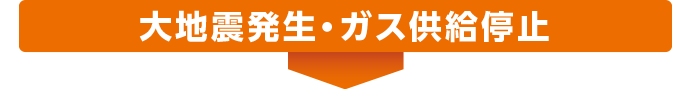 大地震発生・ガス供給停止