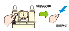 等候两秒钟。慢慢放开