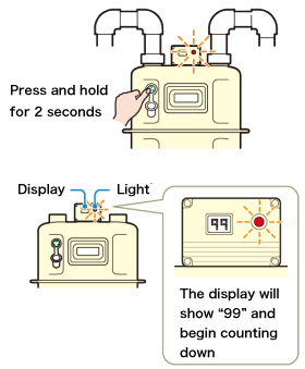 The display will show “99” and begin counting down.