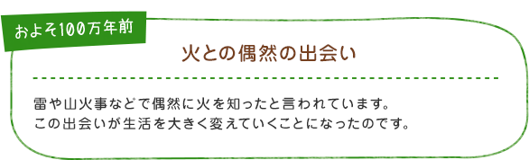 およそ100万年前 火との偶然の出会い