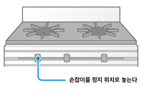 손잡이를 정지 위치로 놓는다