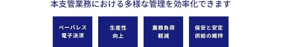 本支管業務における多様な管理を効率化できます