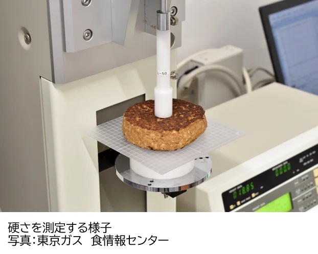 硬さを測定する様子 写真：東京ガス 食情報センター