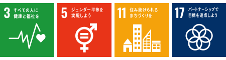 SDGs 3 5 11 17